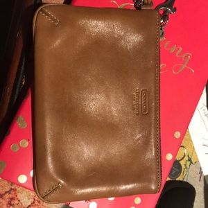 Brown Coach wristlet